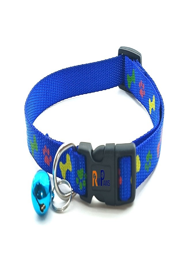 Pups&Pets Printed Nylon Collar Leash Set Adjustable 15 MM, Ideal for All Breed Small Dog & Puppies - (Blue, Pattern 03) - Image 2